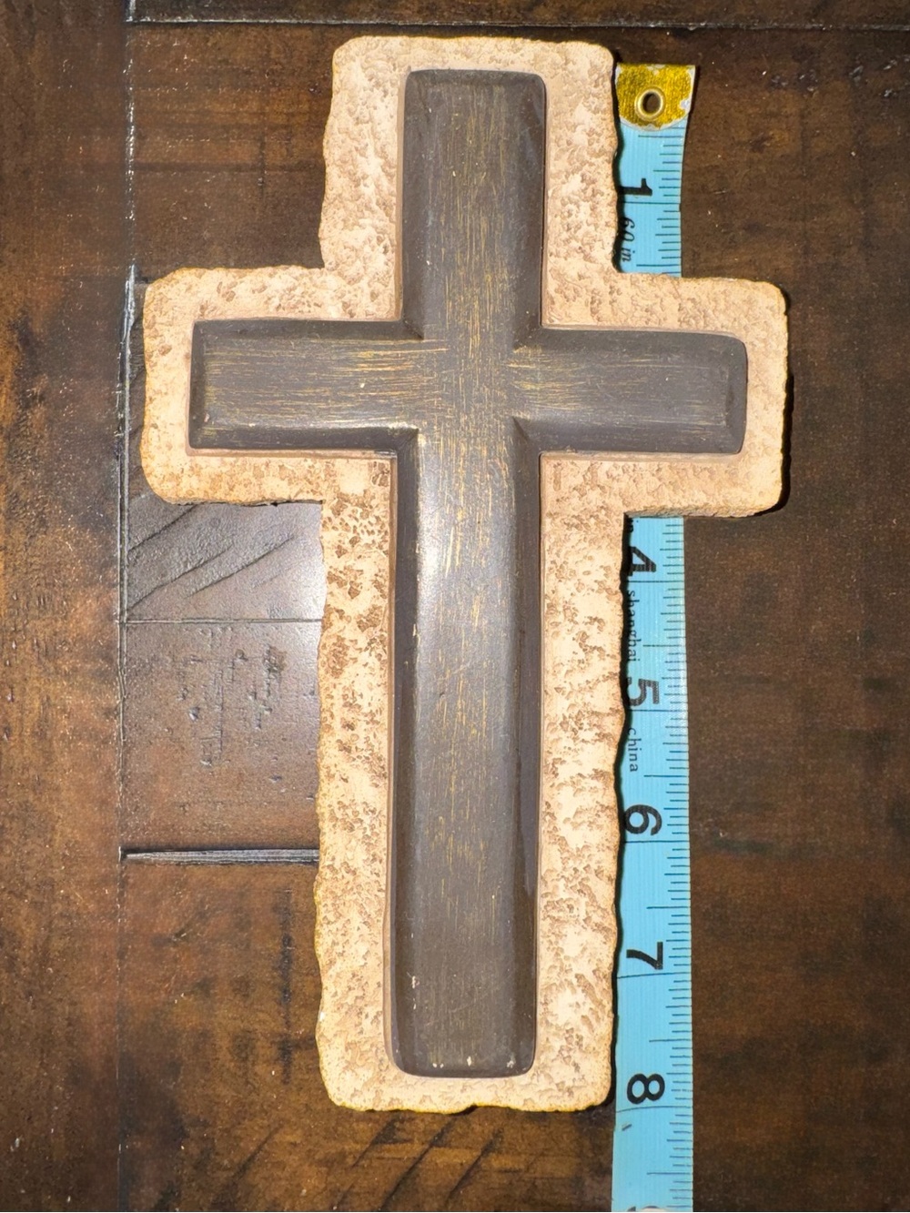 Hobby Lobby Brown and Beige Textured Wall Cross